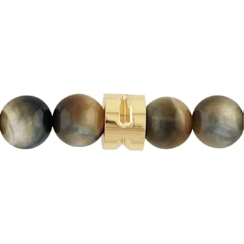 Honey Tiger Eye Bead & Stainless Steel Bolo Bracelet