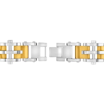 Stainless Steel With Yellow Ion Plated Rivet Bracelet