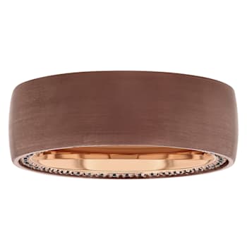 Tungsten Comfort™ Black Sapphire Tungsten Brown and Rose Ion Plated Band