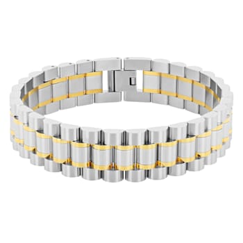 Stainless Steel Yellow Ion Plated Watch Link Bracelet