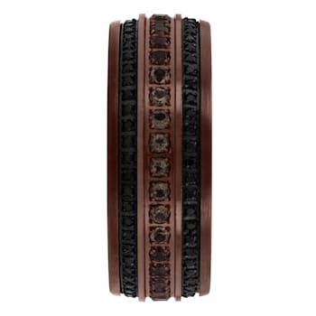 Tungsten Comfort™ Black Sapphire and Smoky Quartz Tungsten 9MM Brown Ion
Plated Band
