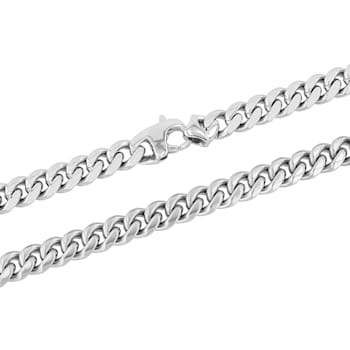 Stainless Steel Two Sided Curb Link Chain Necklace