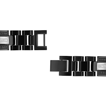 9/10CTW Black and White Diamond Two Tone Stainless Steel Link Bracelet