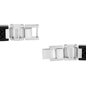 0.15CTW Diamond Two-Tone Stainless Steel Link Bracelet