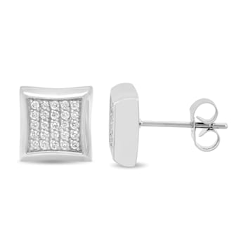 1/4CTW DIAMOND & STAINLESS STEEL EARRINGS