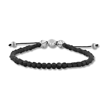 Stainless Steel Gun Metal Bead Bracelet