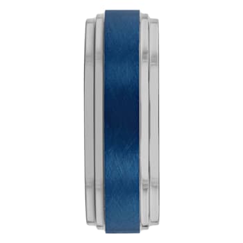Tungsten Comfort™ Tungsten 8MM Blue Ion Plated with Frozen Center Band