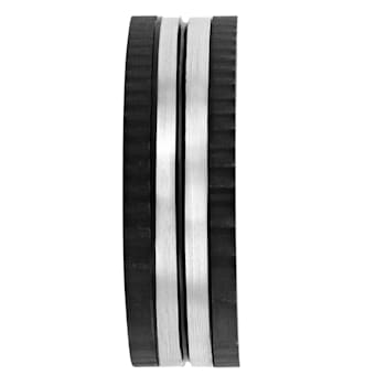 Tungsten Comfort™ Tungsten Black Ion Plated with Forged Carbon Fiber
Textured Edge Band