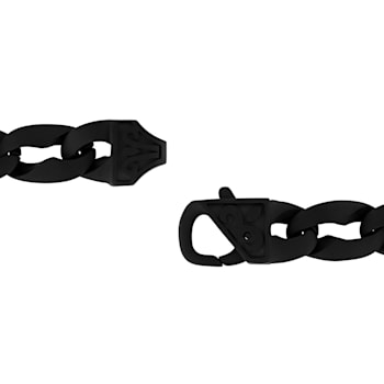 Stainless Steel with Matte Black Finish Oval Link Chain Bracelet