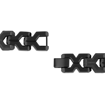 Stainless Steel & Forged Carbon "Y" Link Bracelet