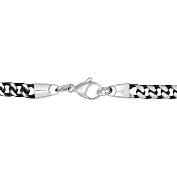 Stainless Steel Two-Tone 6MM Franco Curb Chain Necklace