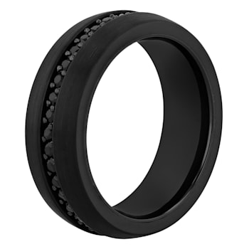 Black Sapphire with Black IP Tungsten Band