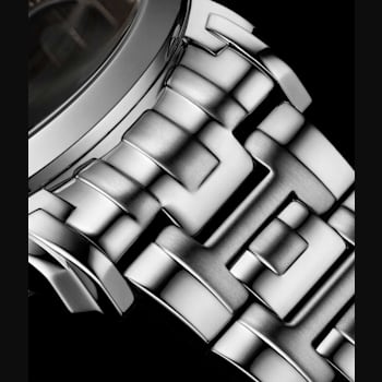 Men's Automatic Stainless Steel Watch on Stainless Steel Bracelet,
Silver Skeletonized Dial