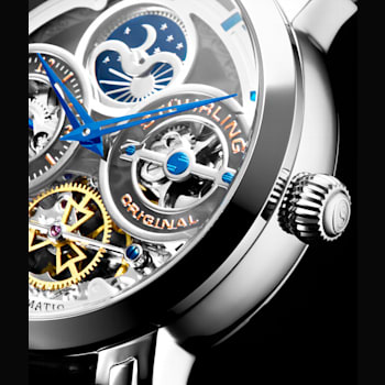 Men's Automatic Stainless Steel Watch on Stainless Steel Bracelet,
Silver Skeletonized Dial