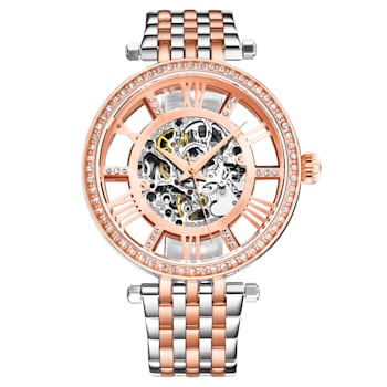 Women's Automatic Watch Rose Case, Skeleton Dial, Hands with Two-Tone
Link Bracelet