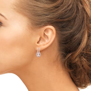 2.19ct Morganite Earrings With 0.55tct Diamonds Setin 14kt Rose Gold