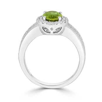1.45Ct Sphene Ring With 0.36Tct Diamonds Set In 14Kt White Gold