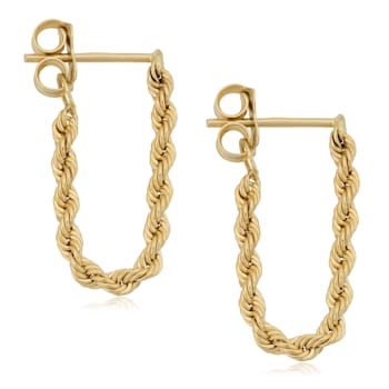 10k Yellow Gold Rope Chain Earrings | Minimalist Jewelry for Women