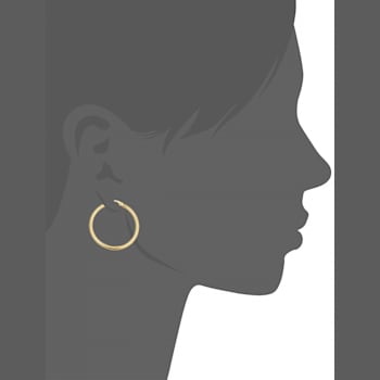 14k Yellow Gold 2x30 mm Hoop Earrings | Classic Jewelry for Women
