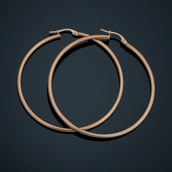 14k Rose Gold 2x50 mm Hoop Earrings | Classic Jewelry for Women
