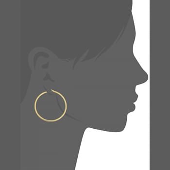 14k Yellow Gold 2x50 mm Hoop Earrings | Classic Jewelry for Women
