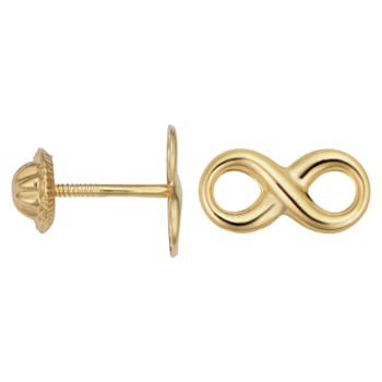 14k Yellow Gold Infinity Stud Earrings | Minimalist  Jewelry for Girls,
Teens, Women