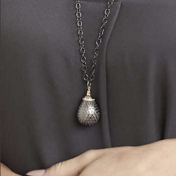SYNA Oxidized Silver Mogul Drop Necklace