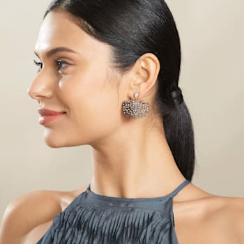 SYNA Black Coral Diamond Earrings