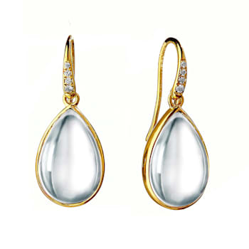 Mogul Pear Quartz and Diamond Earrings