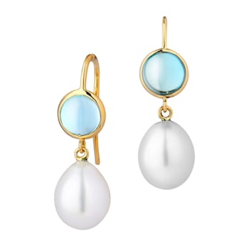Candy Gemstone Topaz and Pearl Earrings