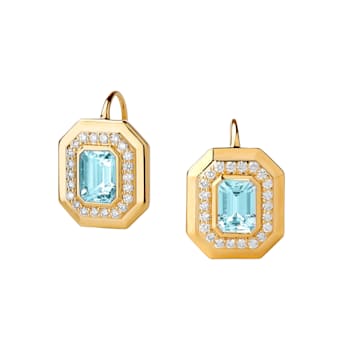 Geometrix Gemstone Topaz and Diamond Earrings