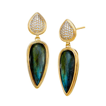 Mogul Labradorite and Diamond Earrings