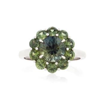 Platinum Green Sapphire Ring