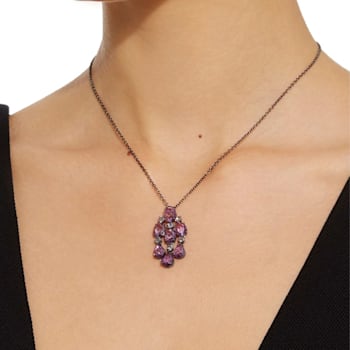 Purple Sapphire & Diamond Pendant