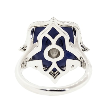 Diamond & Blue Ceramic Ring