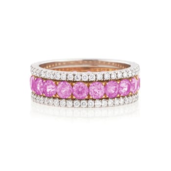 Pink Sapphire & Diamond Ring
