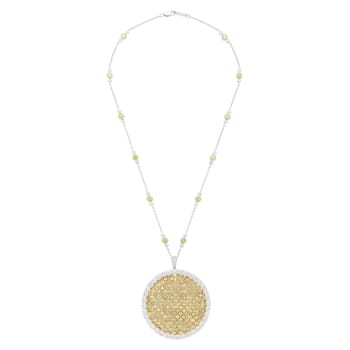 Yellow Sapphire & Diamond Pendant