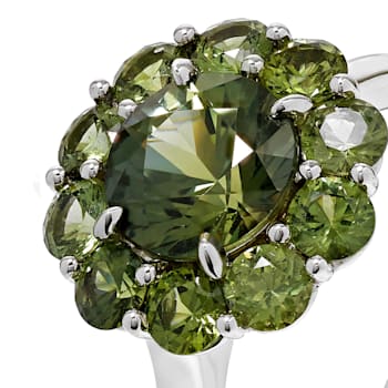Platinum Green Sapphire Ring