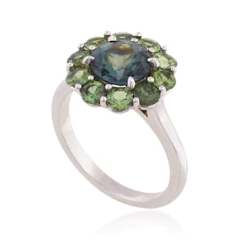 Platinum Green Sapphire Ring