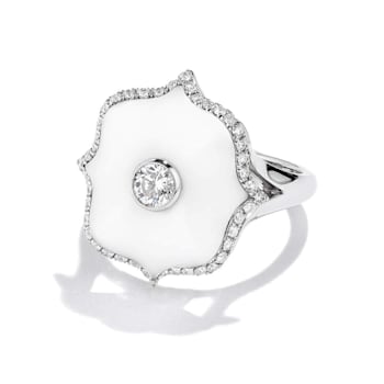 Diamond & White Ceramic Ring