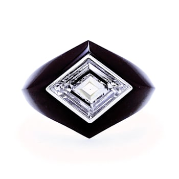 Diamond & Black Ceramic Ring