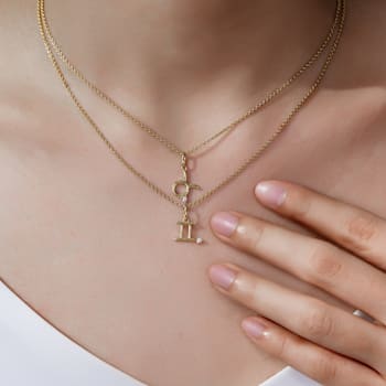 J'ADMIRE 14K Yellow Gold Over Sterling Silver Cancer  Zodiac Pendant Necklace