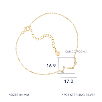 J'ADMIRE 14K Gold Over Sterling Silver Zodiac Anklet for Women