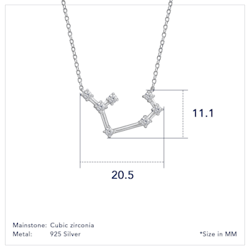 J'ADMIRE Sagittarius Zodiac Constellation Platinum 950 Over Sterling
Silver Pendant Necklace