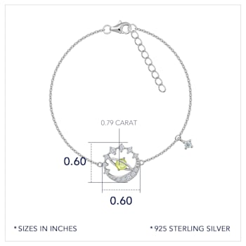 J'ADMIRE Platinum Over Sterling Silver Moon Bracelet
