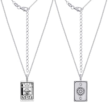 J'ADMIRE Platinum 950 Over Sterling Silver Tarot Card The High Priestess
Pendant Necklace