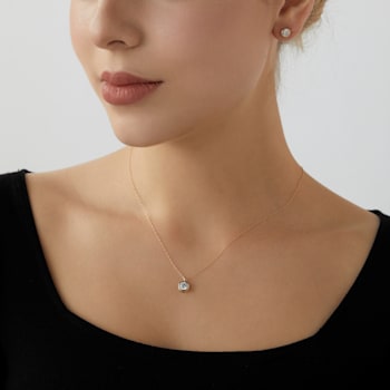 LUXGEM 14K Yellow Gold Bezel Round Cut Studs | 1 Carat Cubic Zirconia