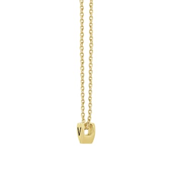 J'ADMIRE 14K Yellow Gold Over Sterling Silver Simple Initial Pendant Necklace