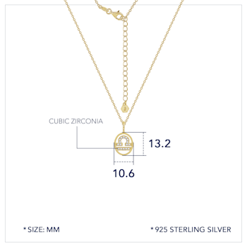 J'ADMIRE Sterling Silver Oval Zodiac Pendant Necklace