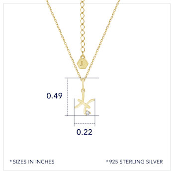 J'ADMIRE 14K Yellow Gold Over Sterling Silver Pisces Zodiac Pendant Necklace